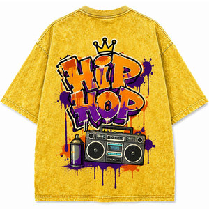 Camiseta Personalizada de Gran Tamaño con Logotipo DTG, Camiseta para Hombre con Estilo Desgastado, 100% Algodón, Ropa Urbana Personalizada, Unisex, Vintage - Product Image 3
