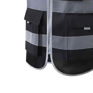 Gilet de sécurité réfléchissant réversible décontracté pour homme avec poches, tissu respirant à séchage rapide, vêtement d'extérieur d'été, col en V - Product Image 4