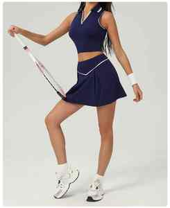 Agile Comfort Modern Soft Flexible Breathable Sleek Stylish Lightweight Motion Ready <b>Skirt</b> Top Women Tennis Uniform - Product Image 5