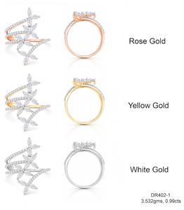 Bague de cocktail fantaisie en or blanc 14 carats avec diamant taille marquise, très demandée, accessoire élégant pour les réunions de famille, en vente - Product Image 1