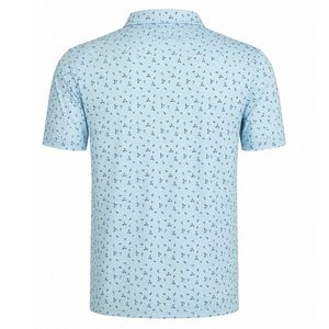 เสื้อโปโลพิมพ์ลายสีฟ้าอ่อนสำหรับผู้ชาย แขนสั้น สวมใส่สบาย เหมาะสำหรับเล่นกีฬาและฝึกซ้อม - Product Image 2
