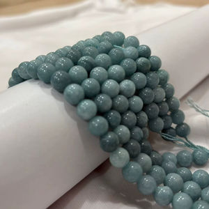 Factory <b>Directly</b> Wholesale CC JEWELRY Natural Stone Loose Blue Crystal Round 10MM Aquamarine <b>Beads</b> - Product Image 1