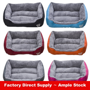 Coussin de couchage doux et moelleux pour chiens et chats, coussin de couchage chaud pour l'hiver, tapis antidérapant, lavable, rectangulaire, nid pour chiot et chaton - Product Image 2