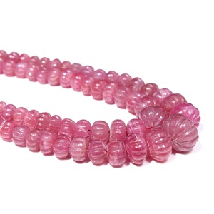 Collar de piedras preciosas de rubí natural tallado en forma de melón, calidad AAA+, collar de 2 hilos, rubí rojo para joyería - Product Image 1
