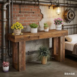 63-Inch Wooden <b>Sofa</b> <b>Table</b> for Entryway Console <b>Tables</b> Product Category - Product Image 5