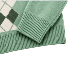 Cárdigan de punto para hombre con cuello en V, diseño de rombos, botones frontales, manga larga, clásico, informal, cálido, para otoño, 100% XL - Product Image 5