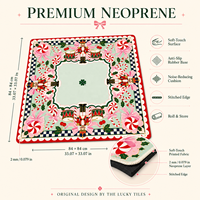 2026 NEW Nutcracker Premium 33 Inch Dekorasi Meja Mahjong untuk Malam Permainan Natal Liburan, Alas Mahjong Amerika Anti-Selip Berbahan Neoprena