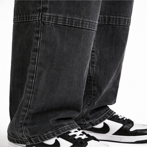 Sports World Jeans Cargo pour Hommes, Taille Basse, Coupe Droite, Multi-Poches, en Denim Léger, Délavé, Style Streetwear Décontracté - Product Image 6