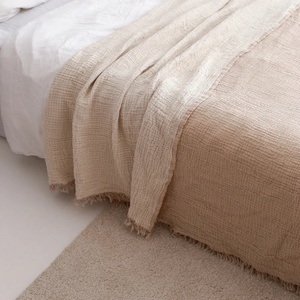 Wholesale Heavy <b>extra</b> <b>Large</b> Soft Four Season <b>Blanket</b> Brown Home <b>Throw</b> Natural Fringe Size Can Be Customized Rajasthan - Product Image 3