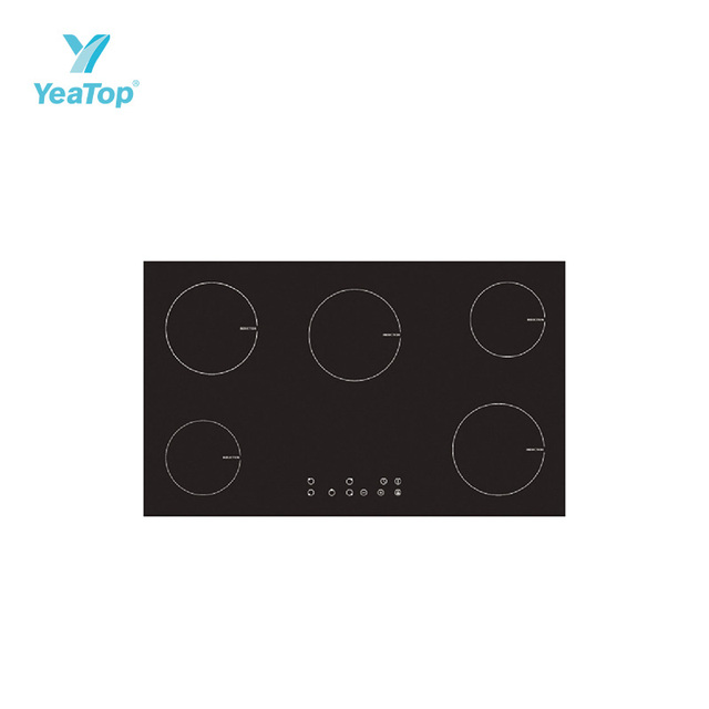 OEM Built-in Induction Hob Electric Induction Cooktop 5 Burner with Touch Control Ceramic Glass Kitchen Cooker