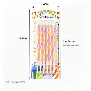 TOOWIN Lot de 6 bougies d'anniversaire en spirale bicolores (sur carte blister) – Bougies colorées créatives pour fêtes d'enfants, célébrations - Product Image 6