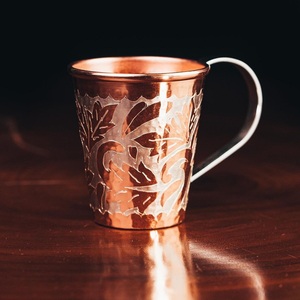 Handmade Hammered Copper Mule <b>Mug</b> With <b>Fish</b> Engraving Handle Vintage Design Eco-Friendly Drinkware - Product Image 6