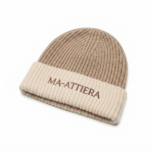Gorro de Punto Acanalado Beige Personalizado con Puño, Gorro Cálido de Invierno con Logotipo Bordado - Product Image 3
