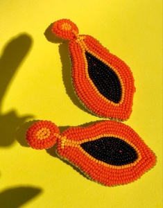 Pendientes de sandía hechos a mano al por mayor, bonitos pendientes colgantes con forma de fruta para mujeres y niñas, joyería de moda para verano y playa. - Product Image 3