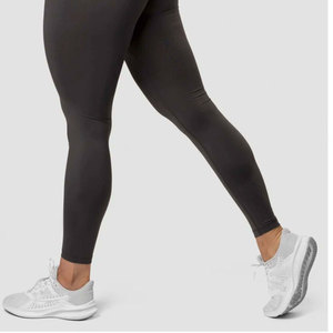 Leggings de yoga taille haute pour femmes, longueur intégrale, en Spandex/coton, sans coutures, extensibles dans quatre directions, couleur unie noire, taille élastique, poches, Econex - Product Image 6