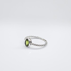 Custom 925 Sterling <b>Silver</b> Peridot Gemstone <b>Solitaire</b> <b>Ring</b> Pear Shape Stackable Band for Everyday Wear Women's Jewelry - Product Image 2