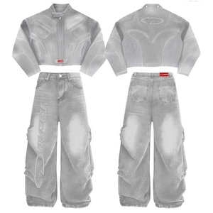 Conjunto Deportivo de Chaqueta y Pantalones con Cierre Completo para Hombre, Ropa Deportiva de Invierno, Corte Regular, Logotipo Estampado, Poliéster y Algodón - Product Image 3