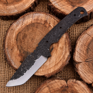 Cuchilla en bruto de acero al carbono Drop Point de venta directa de fábrica para bricolaje, cuchillo de camping con espiga completa y filo recto, material de mango personalizado - Product Image 1
