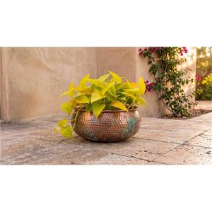 Jardinière ronde en métal de luxe sur mesure, finition laiton antique, robuste, pour décoration intérieure et extérieure, vente en gros - Product Image 1