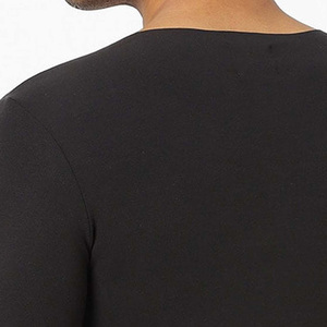 <b>Men</b> O-Neck <b>Long</b> Sleeve Ribbed Neck Casual Cotton Nonwoven Breathable Plus Size Custom Logo Front Design Blank <b>T</b>-<b>Shirt</b> - Product Image 4