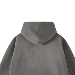 Sudadera con cuello simulado personalizada 2025, de forro polar de 380GSM, de peso pesado, estilo oversize, con corte holgado vintage y lavado ácido - Product Image 5