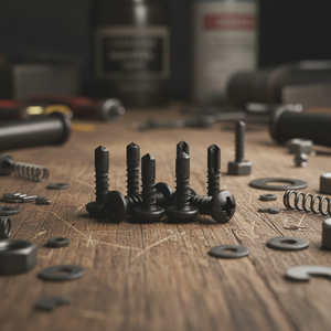 แหวนรองหัวเหล็กคาร์บอนเคลือบดำ PDC 11 แบบเจาะปลาย ฟิลลิปส์ไดรฟ์ ขนาดนิ้ว เกรด 4.8 6.8 เกลียวมาตรฐาน DIN/ISO - Product Image 1