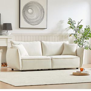 MH88 elegante ciniglia moderno soggiorno componibile ampio triplo Extra 2 cuscini spessi imbottiti schienale divano soggiorno - Product Image 2