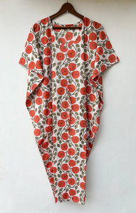 Vestido Kaftan Casual de Verano sin Mangas con Estampado Floral Tropical Digital, de Algodón, para Mujer, Islas del Pacífico Asiático - Product Image 2