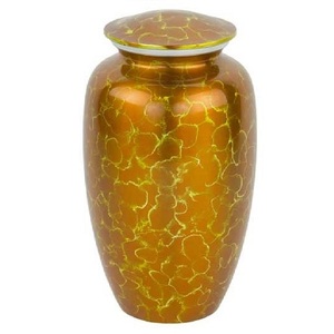 Urnas funerarias de aluminio clásicas de alta calidad para adultos, con acabado en verde fuego, para cenizas humanas. - Product Image 1