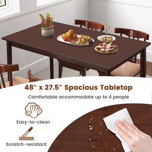 Table à manger de style mid-century pour 4 personnes, pliable et convertible, style nordique avec pieds en bois de caoutchouc - Product Image 6