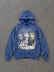 Sudadera con capucha para hombre de invierno, de algodón polar grueso, con efecto desgastado y roturas, lavado vintage, oversize, estilo streetwear, con detalles de alfileres de seguridad - Product Image 3