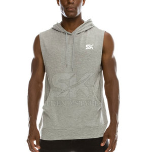Sudadera con capucha de algodón de buena calidad al por mayor, personalizada para hombre, ropa informal, sudadera sin mangas lisa para hombre en venta - Product Image 4