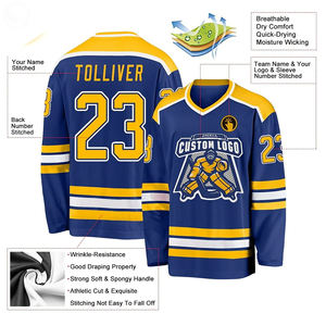 Custom Ice Hockey Jersey Sublimated Team Uniform Personalized Name Number 100% Polyester <b>Padded</b> Breathable Quick Dry V-<b>neck</b> - Product Image 5