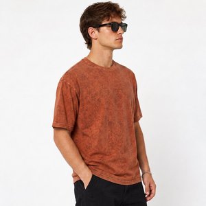 Custom oversized cotton mens <b>tshirt</b> Low MOQ for US Streetwear Brands with drop shoulder and dtg printing - Product Image 3