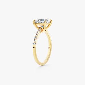Sparkly 2.02CT Princess Cut Diamond Proposal Ring For Women's Lab Grown 18K Solid Gold Anniversary Promise <b>Gift</b> For Lovers - Product Image 5