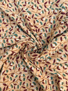 Tela 100% Algodón Ecológica Ligera Estampada a Mano 90 GSM 43/44" de Ancho con Patrón Floral Buta Indio Jaipuri Sanganeri - Product Image 5