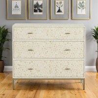 Commode de luxe moderne en os incrusté à 3 tiroirs, faite à la main, écologique, durable, réglable, grande capacité, portable, pour la maison