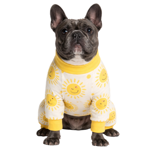 Pijama para perros con estampado Sunshine, ropa de dormir suave y elástica para mascotas, ropa de dormir cómoda y transpirable para todas las estaciones, para perros pequeños y medianos en interiores - Product Image 1