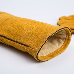 Gants de soudage en cuir de vachette renforcé, résistants à la chaleur, ignifuges, doublure polaire, conformes aux normes CE - Product Image 6
