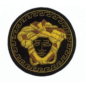 Handmade Embroidered Custom Made Bullion Wire Royal <b>Crown</b> Patches 3D Embroidery Golden &<b>Silver</b> Fashion Badges For Uniform - Product Image 4