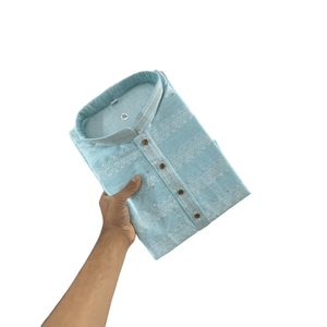 ผ้าแจ็คการ์ดคอตตอนดีไซน์เนอร์ทอสำหรับผู้ชายพร้อมท้องฟ้าเพย์จามา - Product Image 1