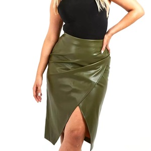 Jupe longue en similicuir d'agneau de haute qualité pour femme, style bomber, avec rembourrage en coton, tissu imprimé, respirante - Product Image 1