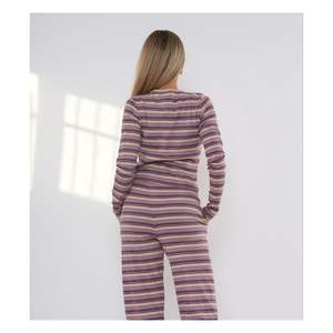 Conjunto de 2 Piezas para Mujer, Estilo Lounge, con Blusa de Manga Larga con Botones y Pantalones con Cordón Ajustable - Product Image 4