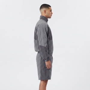 Ensemble short et veste coupe-vent demi-zippée pour homme, décontracté, 100 % nylon polyester, coupe ample, épaules tombantes, style streetwear d'été - Product Image 3