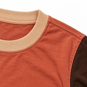 T-shirt streetwear unisexe, imprimé graphique désert, manches contrastées, col rond côtelé, tee-shirt vintage en coton - Product Image 5