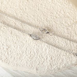 925 Sterling Silver Lab Grown VVS1 <b>Necklace</b> Marquise Cut Bezel Set Pendant <b>Chain</b> for Women Engagement Anniversary Party Gift - Product Image 3
