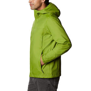 <b>Men</b> Hooded Waterproof <b>Jacket</b> Green Casual Outdoor Wear Polyester Shell Zipper Closure Autumn Style - Product Image 4