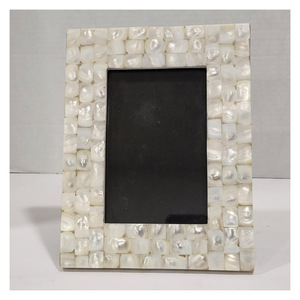 Latest Mother Of Pearl Photo <b>Frame</b> Luxury <b>White</b> Shell Inlay Mosaic Picture <b>Frame</b> for Tabletop Home Decor Customizable Wholesale - Product Image 1