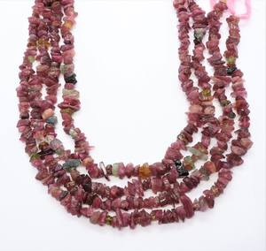 Perles de tourmaline naturelle rose et verte non taillées AAA+ 6-7MM pour la fabrication de bijoux et colliers - Product Image 2