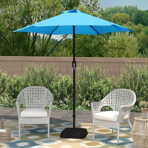 Sombrilla de Patio de 7.5 pies con Manivela, Sombrilla de Mercado para Exteriores, 6 Varillas Resistentes, Impermeable, para Jardín o Terraza - Product Image 1